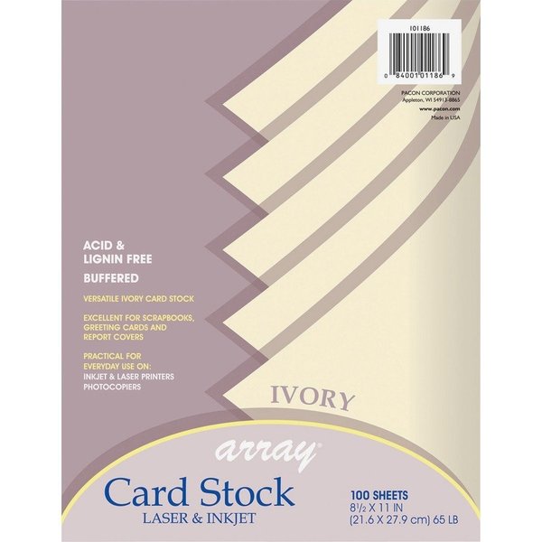 Pacon Cardstock, Array, Ivory, 100Sh Pk PAC101186